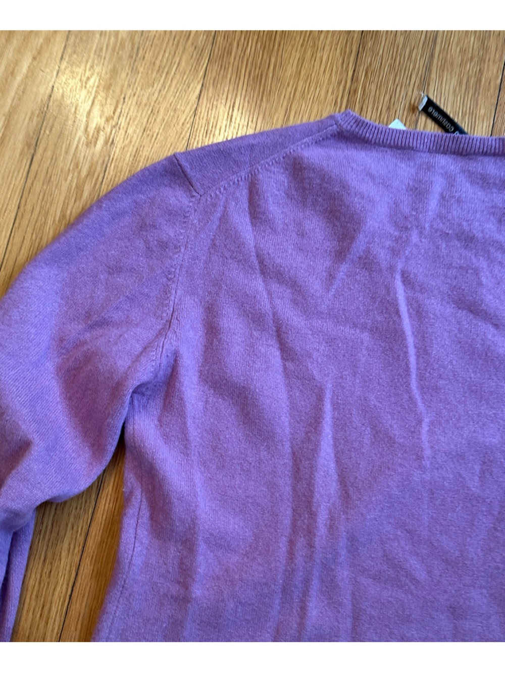 Autumn Cashmere fine knit cashmere orchid Purple Crewneck Sweater classic - Picture 7 of 8
